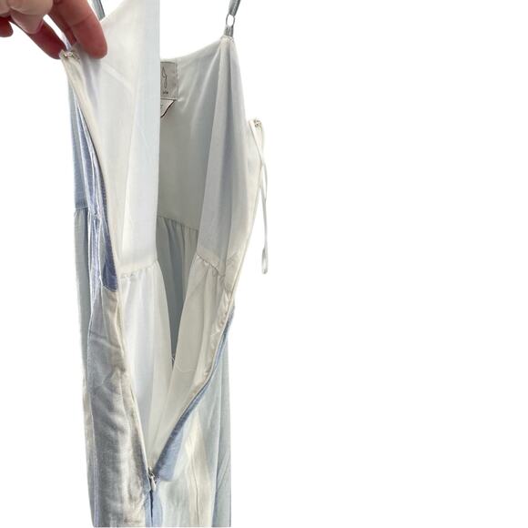 Joie Linen Blend Mini Sun Dress Striped Blue White Milkmaid Beachy Preppy Size 2 - Picture 5 of 12